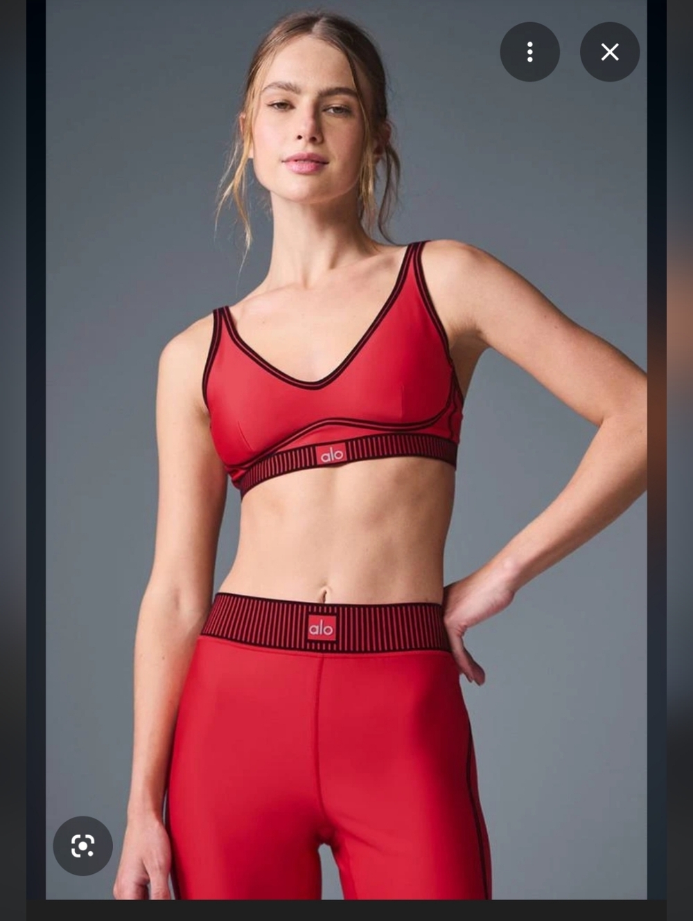 Alo Yoga Airlift Lineup Bra In Bold Red